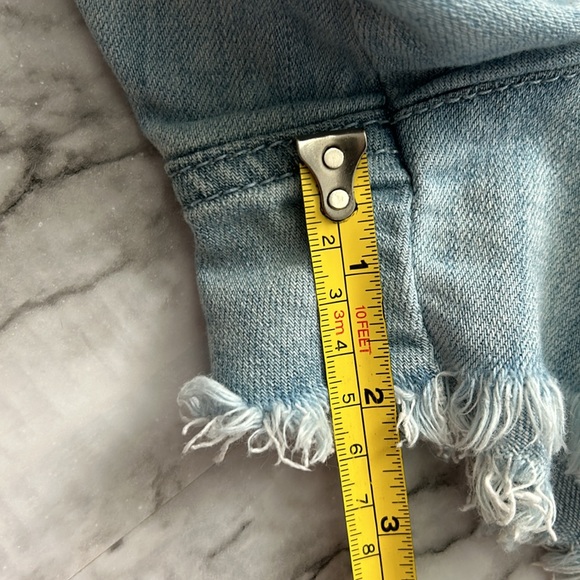 Aerie womens size small Elastic Waist Pull-On Denim Chambray Shorts braided belt - Picture 12 of 12